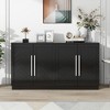 TIRAMISUBEST Sideboard Buffet Cabinet with Storage, Buffet Cabinet with Adjustable Shelves & Silver Handles Sideboard Cabinet for Kitchen, Living Room - 3 of 4
