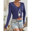 Womens Tie Front Sweater Cardigan Long Sleeve Rib Knit Shrug for Dress Sweaters Crop Tops Womens Soft Cardigan - 3 of 4