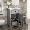 PAGED 20" Bathroom Vanity with Ceramic Sink,Bathroom Sink Cabinet with Adjustable Shelf and Door-Mounted Storage Rack for Bathroom - 2 of 4