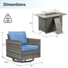Buenhomino 5 Pieces Patio Wicker Furniture Set - 4 Outdoor Swivel Rocker Glider Chairs with Fire Pit Table, Warm Patio Conversation Set - 3 of 4