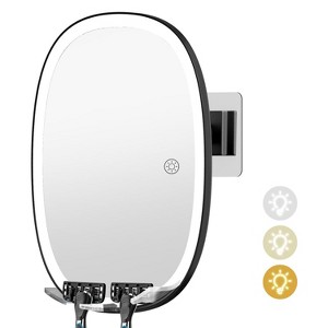 COSMIRROR Fogless Shower Mirror for Shaving with Razor Holders No-Drilling 3-Color Dimmable Lights Shatterproof & Waterproof, for Men and Women - 1 of 4
