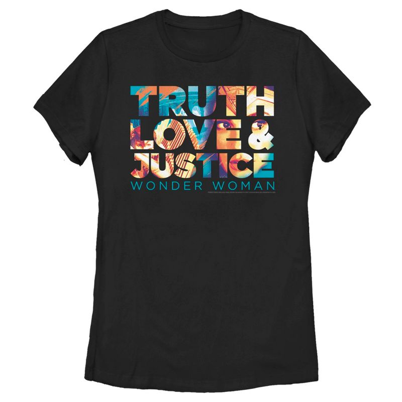 Women's Wonder Woman 1984 Truth Love Justice T-Shirt, 1 of 5