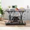 44.09INCH,Bar Cart Kitchen Bar&Serving Cart for Home with Wheels 3 -Tier Storage Shelves,Golden - 2 of 4