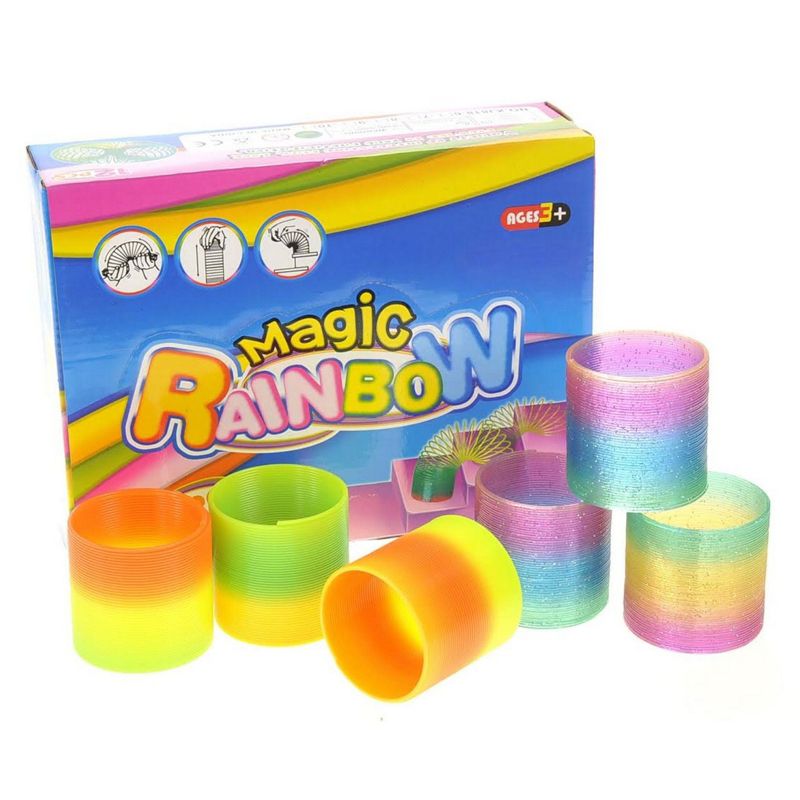 Insten 12 Pack 2.5" Magic Rainbow Springs Assorted Colors, Retro Toys Party Favors, 1 of 7