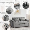 SEVOBAL Foldable Futon Sofa Bed Multi-Functional Pullout Sofa Bed Modern Sofa Velvet Pull-Out Bed Adjustable Back, Gray, 46.61"*38.42"*14.63" - 4 of 4