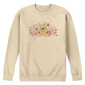 Men's - Winnie The Pooh - Winnie Florals Graphic Fleece Sweatshirt - 1 of 3