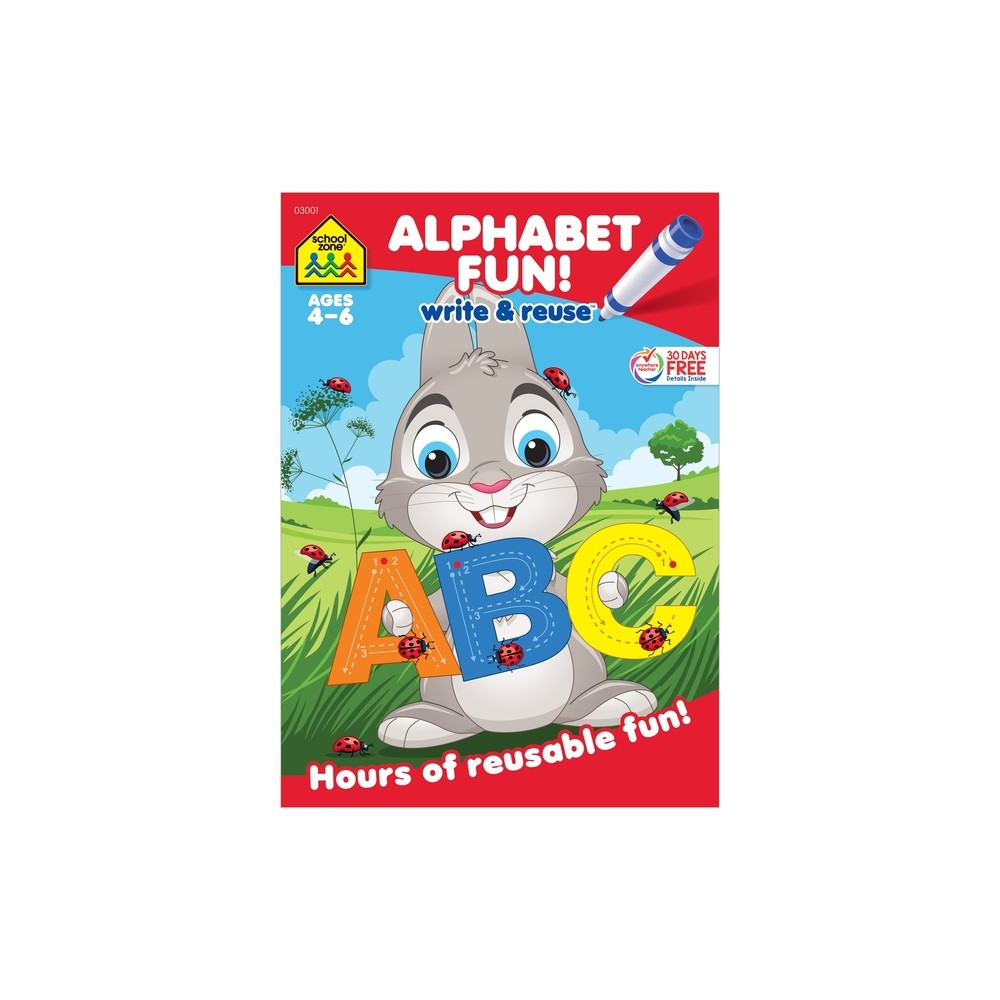 School Zone Alphabet Fun! Write & Reuse Workbook - (Paperback)