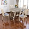 5-Piece Round Extendable Dining Table Set with 4 Chairs, Solid Wood Frame, Adjustable Table for 4, for Kitchen or Dining Room - 2 of 4