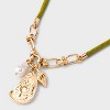Seashell Pearl Adjustable Cord Charm Pendant Necklace - A New Day™ - 4 of 4