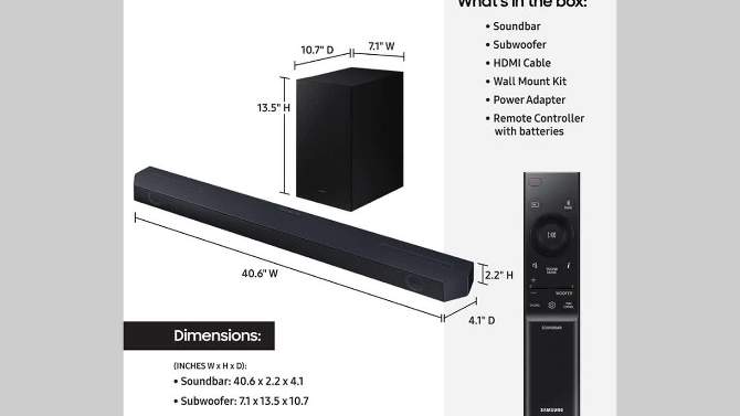 Samsung 3.1Ch Soundbar with Wireless Sub - Black (HW-Q6CC), 2 of 7, play video