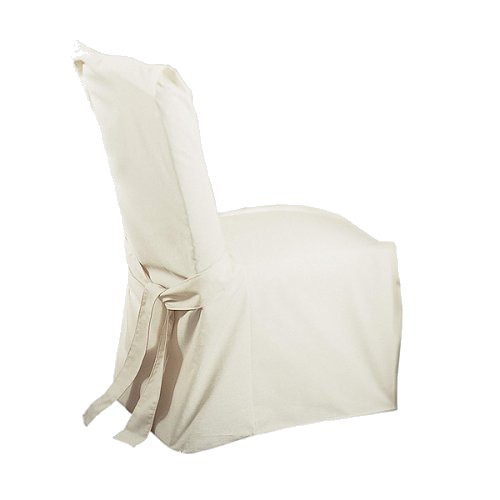 Cotton Duck Long Dining Room Chair Slipcover Natural - Sure Fit