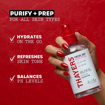 Thayers Remedies Witch Hazel Alcohol Free Toner Facial Mist with Rose - 8 fl oz: Paraben-Free, Sulfate-Free, Vegan, Contains Charcoal