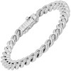 Steeltime Men's stainless steel and simulated diamonds cuban link bracelet. Color Options: Silver, Gold - 2 of 4