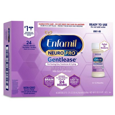 Enfamil NeuroPro Gentlease Non-GMO Ready to Feed Infant Formula Bottles - 2 fl oz Each/24ct