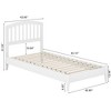 AFI Furnishings Quincy Twin XL Solid Wood Low Profile Platform Bed, White - 2 of 4