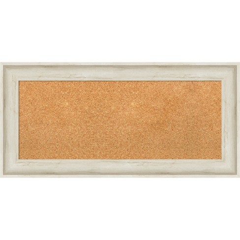 Amanti Art Wildwood Brown Narrow Framed Corkboard, Natural Cork