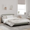 vidaXL Velvet Double Bed Frame with Headboard in Light Gray - Plywood Slats for Stability - 3 of 4