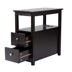 Gulches Transitional Nightstand with USB Charging Station, 2-Drawer Wooden End Table, Bedroom Bedside Storage Cabinet - 1 of 4