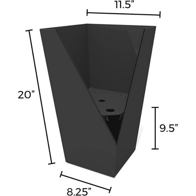 Finley 20" Black Recycled Plastic Square Planter