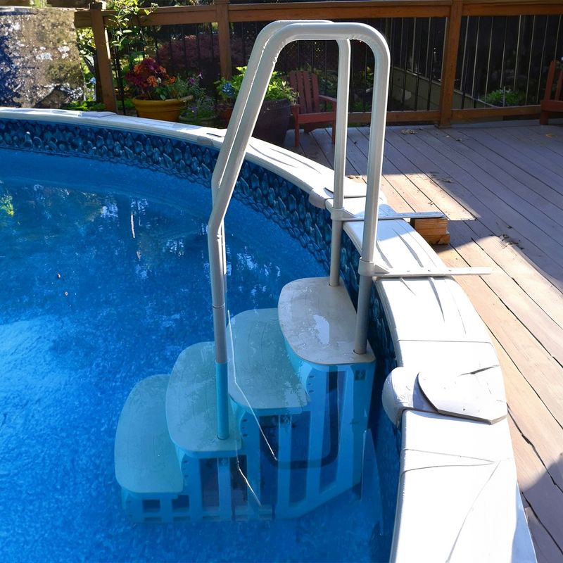 Main Access 200601T 26 Inch Wide iStep Above Ground Swimming Pool Step Ladder No Swim Zone and Flow Through Step Entry System, Taupe, 6 of 8
