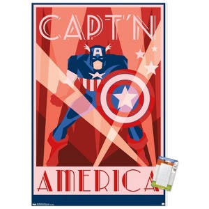 Trends International Marvel Comics - Captain America - Art Deco Unframed Wall Poster Prints - 1 of 4