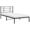 vidaXL Black Metal Bed Frame-Single 39.4"x78.7" with Headboard and Storage Space - Durable Steel Construction - Elegant Bedroom Furniture - 3 of 4