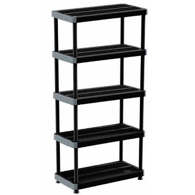 Boyel Living Black Heavy Duty 5-Tier Storage Shelving Freestanding Rack Shelving Unit