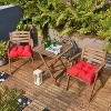 ARTPLANT Outdoor Dinning Seat Pads Cushions with Tie 19"x19"x4",Square Wicker Outdoor Tufted Chair Cushion,Set of 2 - 2 of 4
