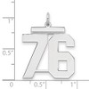 Black Bow Jewelry Sterling Silver, Athletic Collection, Large Polished Number 76 Pendant - 2 of 3
