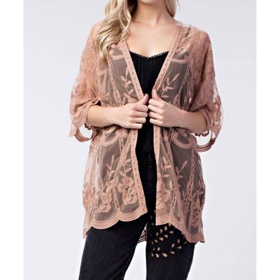 Women's Milan Embroidered Lace Duster - Honey Punch