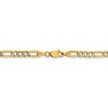 Black Bow Jewelry 4mm 14k Yellow Gold & Rhodium Hollow Pave Figaro Chain Bracelet - 3 of 4