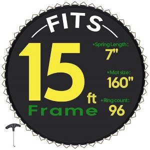 Yescom Trampoline Replacement Mat W/96V-Ring For 15" Trampoline Frame 7" Spring , UV Resistant 8 Row Stitch Jumping Mat - 1 of 4