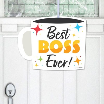 Big Dot of Happiness Happy Boss's Day - Hanging Porch Best Boss Ever Outdoor Decorations - Front Door Decor - 1 Piece Sign