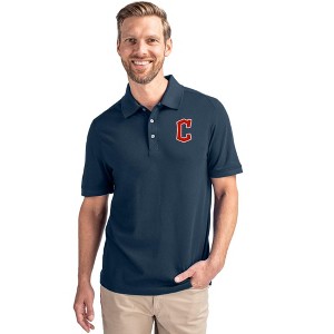Cleveland Guardians1 Cutter & Buck Advantage Eco Tri-Blend Pique Mens Polo - Liberty Navy - 3X Large - 1 of 1