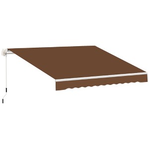 Outsunny Manual Retractable Awning Sun Shade Shelter for Patio Deck Yard with UV Protection and Easy Crank Opening - 1 of 4