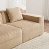 Okak Modern Corduroy Fabric Boneless Floor Futon Sofa for Living Room Bedroom,2-Seat Loveseat Rest Sofa with Comfy Backrest & Pillows - 4 of 4
