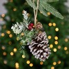 Northlight 13" Frosted Pine Cone with Mixed Foliage Christmas Ornament - 2 of 4