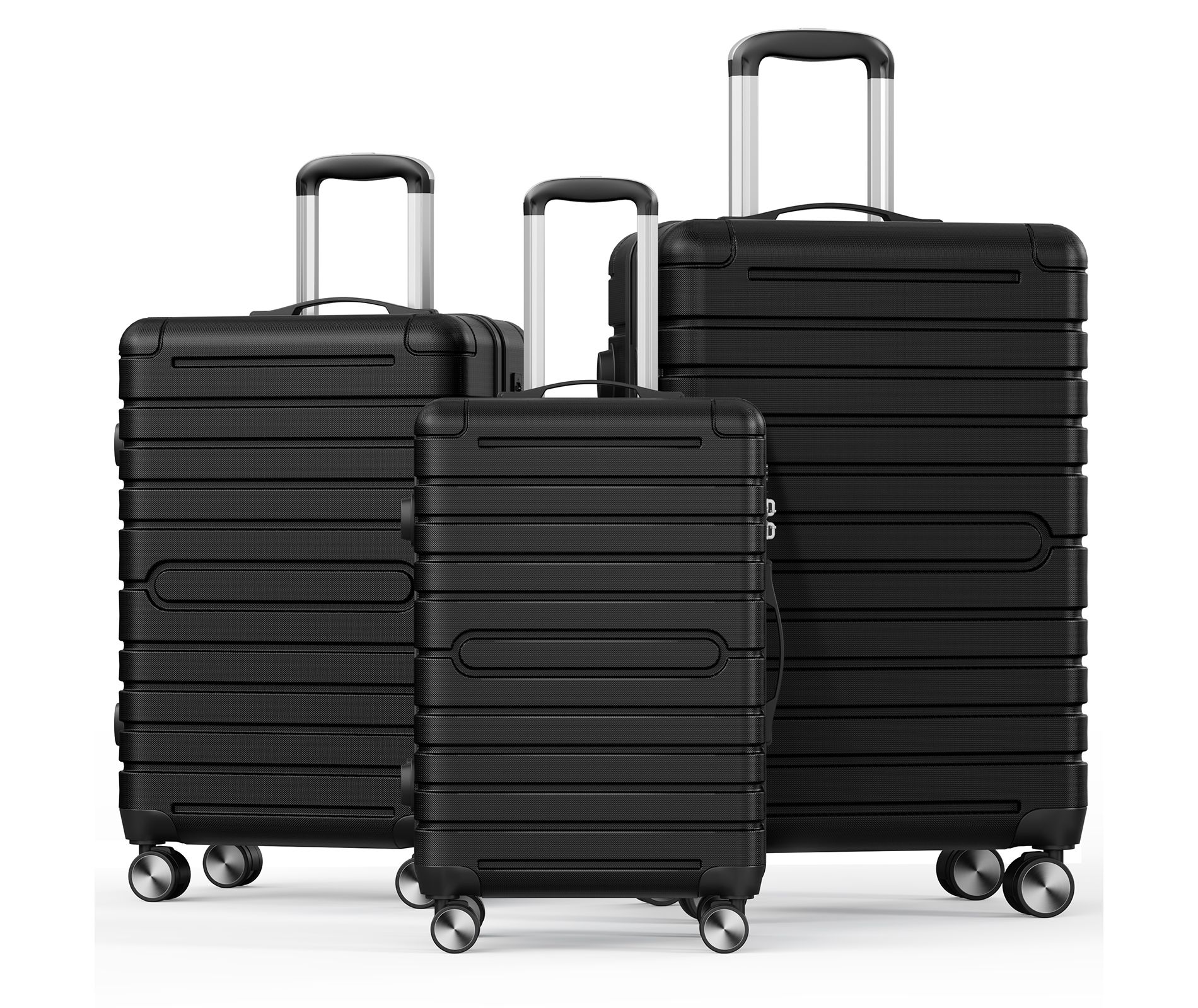 SUGIFT 3-Piece Hardshell Luggage Set 20 24 28 Inch Spinner Wheels TSA Lock YKK Zipper Lightweight Durable ABS+PC Travel Suitcase