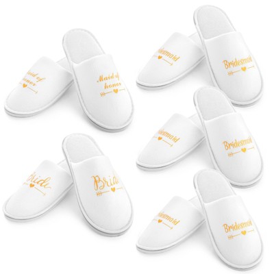 And Bash 5 Pairs Bridesmaids Wedding Spa Slippers For Bride To Be, Bridesmaid, Bridal Shower, Gifts, & Gold : Target