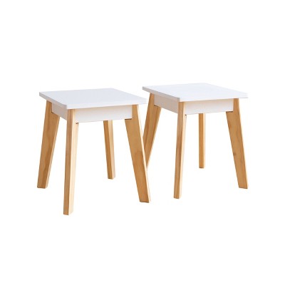 White and Natural Wood Kids Arts and Crafts Table Set with Storage