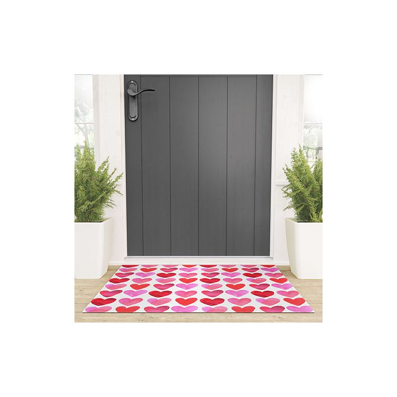 Amy Sia Heart Watercolor Looped Vinyl Welcome Mat - Society6, 2 of 6