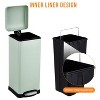 8 Gallon Bathroom Step Trash Can, Square Stainless Steel Foot Pedal Garbage Can with Soft-Close Lid for Kitchen, with Removable Inner Bucket - 2 of 4