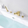 SUMERAIN Roman Tub Faucet with Hand Shower, Waterfall High Flow Tub Filler Deck Mount Brushed Nickel - 3 of 4
