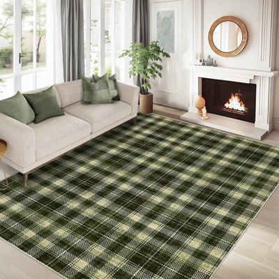 Modern Plaid Living Room Area Rug
