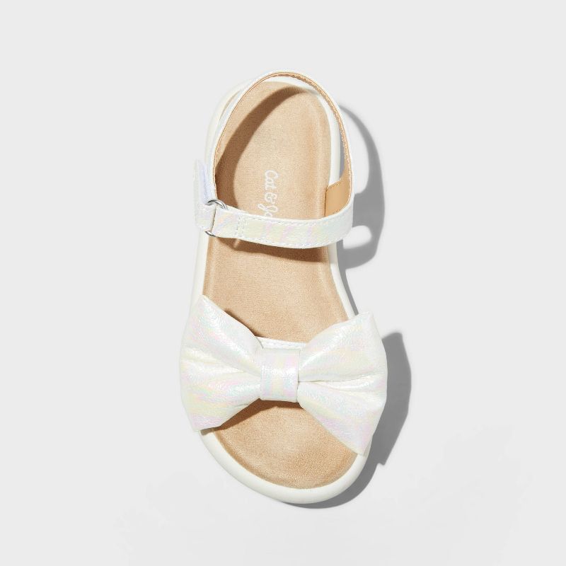 Toddler Babs Bow Sandals - Cat & Jack™ White, 4 of 9