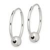 Black Bow Jewelry Sterling Silver, Endless Hoop Bead Earrings - 20mm (3/4 Inch) - 2 of 4