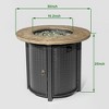 Christopher Knight Home Hugo 40000BTU Round Steel Propane Fire Pit Table with Lid - 3 of 4