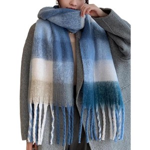 MSDC Winter Women Warm Scarf Long Shawl Large Scarves Cold Weather Thick Blanket Scarfs Colorful Plaid - 1 of 4