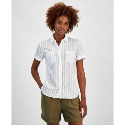 Tommy Hilfiger Womens Blouse Button Up Shirt