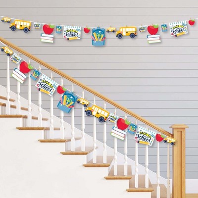 Big Dot of Happiness Back to School - First Day of School Classroom DIY Decorations - Clothespin Garland Banner - 44 Pieces